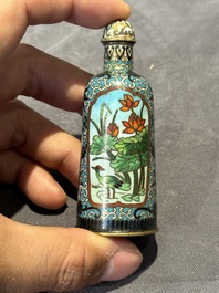 Six Chinese cloisonn&eacute; snuff bottles, Qianlong mark, 19/20th C.