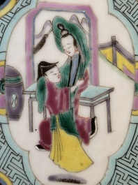 A square Chinese famille rose 'Xi Xiang Ji' vase, Yongzheng