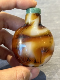 Five Chinese glass snuff bottles, 19/20th C.