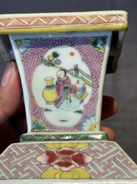 A square Chinese famille rose 'Xi Xiang Ji' vase, Yongzheng