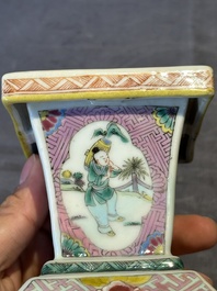 A square Chinese famille rose 'Xi Xiang Ji' vase, Yongzheng