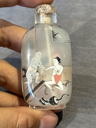 Eight Chinese inside-painted glass snuff bottles, signed Tang Zichuan 湯子川 and Ye Zhongzhi 葉仲芝, 20th C.