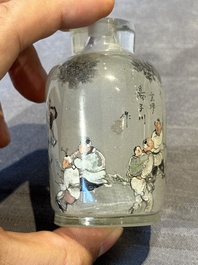 Eight Chinese inside-painted glass snuff bottles, signed Tang Zichuan 湯子川 and Ye Zhongzhi 葉仲芝, 20th C.