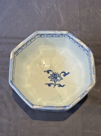 A Chinese blue and white octagonal 'bajixiang' bowl, Ming