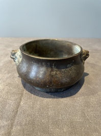 A varied collection of five Chinese bronze objects, 4th C. B.C./15th C.