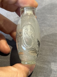 Eight Chinese inside-painted glass snuff bottles, signed Tang Zichuan 湯子川 and Ye Zhongzhi 葉仲芝, 20th C.
