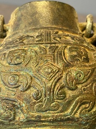 A varied collection of five Chinese bronze objects, 4th C. B.C./15th C.