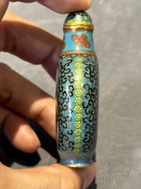 Six Chinese cloisonn&eacute; snuff bottles, Qianlong mark, 19/20th C.