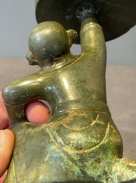 A varied collection of five Chinese bronze objects, 4th C. B.C./15th C.