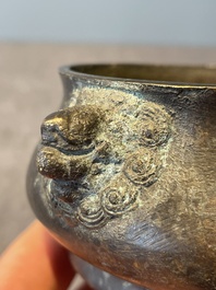 A varied collection of five Chinese bronze objects, 4th C. B.C./15th C.