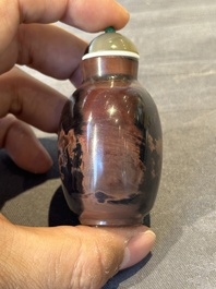 Five Chinese glass snuff bottles, 19/20th C.