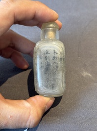 Six various Chinese porcelain and glass snuff bottles, 19th C.