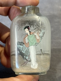 Eight Chinese inside-painted glass snuff bottles, signed Tang Zichuan 湯子川 and Ye Zhongzhi 葉仲芝, 20th C.