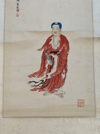 Ma Jin 馬晉 (1900-1970): 'Tathagata', ink and colour on paper, dated 1950
