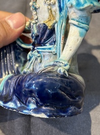 A Chinese Fahua Guanyin on stand, Ming