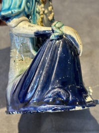 A Chinese Fahua Guanyin on stand, Ming