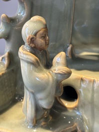 A Chinese Longquan celadon shrine of Guanyin, Ming or later