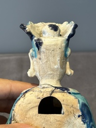 A Chinese Fahua Guanyin on stand, Ming