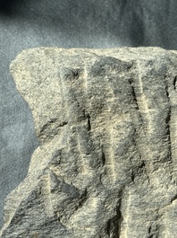 A Gandhara grey schist fragment of a seated Buddha with his disciple and a fragment with five figures, 1st/3rd C.