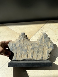 Five Gandhara grey schist frieze fragments with narrative design, 1/5th C.