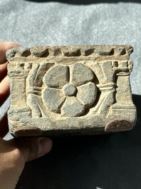 Six Gandhara grey schist fragments with divinities and floral design, 1/4th C.