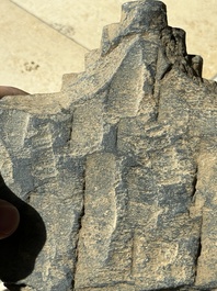 Five Gandhara grey schist frieze fragments with narrative design, 1/5th C.