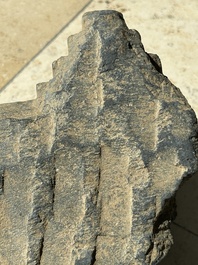 Five Gandhara grey schist frieze fragments with narrative design, 1/5th C.