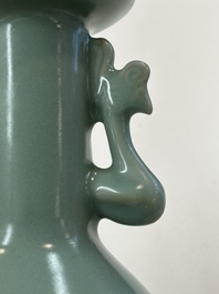 A Chinese Longquan celadon 'kinuta' vase, Song/Yuan