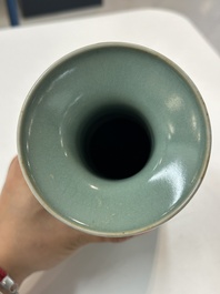 A Chinese Longquan celadon 'kinuta' vase, Song/Yuan