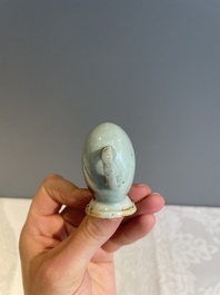 A Chinese miniature peach-shaped Jun-type 'Cadogan' ewer, Qianlong
