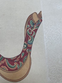 Sun Yunsheng 孫雲生 (1918-2000): 'Dancing female', ink and colour on paper, dated 1979