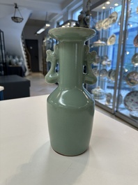 A Chinese Longquan celadon 'kinuta' vase, Song/Yuan