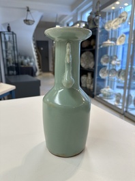 A Chinese Longquan celadon 'kinuta' vase, Song/Yuan