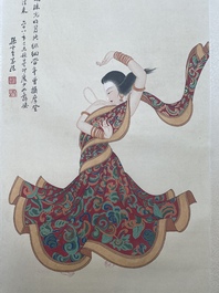 Sun Yunsheng 孫雲生 (1918-2000): 'Dancing female', ink and colour on paper, dated 1979