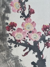 Chinese school: 'Album with eight various works', ink and colour on paper, 20th C.