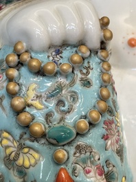 A Chinese famille rose Buddha, Xue Changsen 薛長森 mark,  Republic