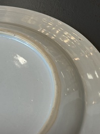 Two Chinese armorial export plates with arms of Knyff and arms of Bistrate impaling Proli for the Belgian market, Qianlong