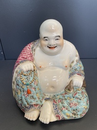 A Chinese famille rose Buddha, Xue Changsen 薛長森 mark,  Republic