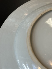 Two Chinese armorial export plates with arms of Knyff and arms of Bistrate impaling Proli for the Belgian market, Qianlong