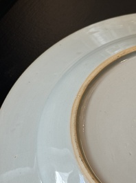 Two Chinese armorial export plates with arms of Knyff and arms of Bistrate impaling Proli for the Belgian market, Qianlong