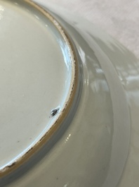 A pair of Chinese famille rose octagonal armorial plates, Qianlong