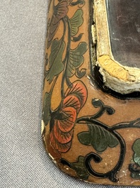 A Chinese polychrome lacquer 'games in the noble garden' tray, 18/19th C.
