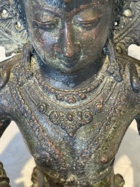 An Indonesian bronze sculpture of Bodhisattva, Majapahit, East Java, 14th C.