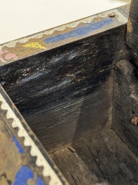A Limoges champlev&eacute; enamel reliquary casket depicting the murder of Thomas Becket, France