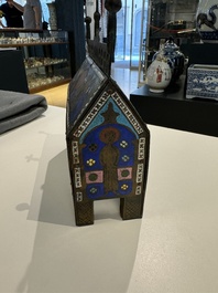 A Limoges champlev&eacute; enamel reliquary casket depicting the murder of Thomas Becket, France