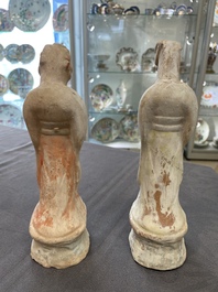 An impressive set of 12 Chinese cold painted terracotta zodiac figures, Ming