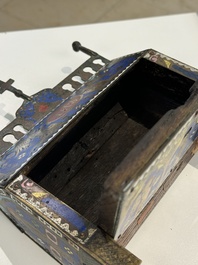 A Limoges champlev&eacute; enamel reliquary casket depicting the murder of Thomas Becket, France