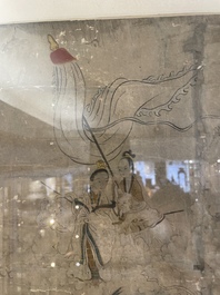 Chinese school: 'Deities in heaven', ink and colour on silk, 19th C.