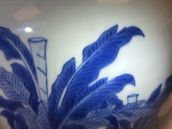 A Chinese blue and white 'mythical animals' vase, Transitional period