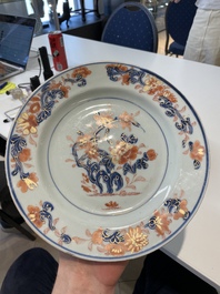 A collection of eleven Chinese Imari-style plates with floral design, 18th C.